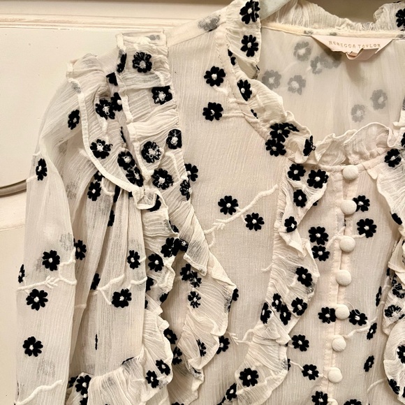 Rebecca Taylor Alessandra Ruffle Blouse - Picture 2 of 4